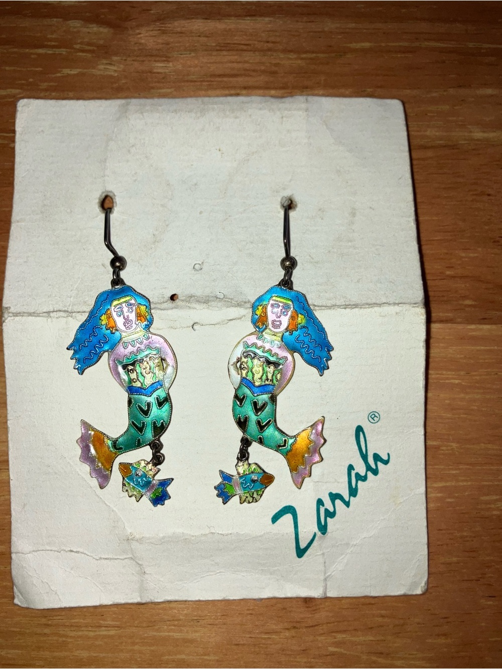Nordstrom Sterling Silver Hand-Painted Enamel Earrings - Black & White Vinatge